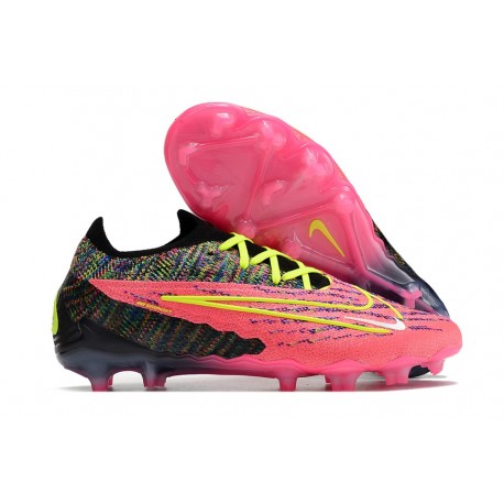 Botines Nike Phantom GX Elite FG Rosa Negro Amarillo