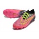 Botines Nike Phantom GX Elite FG Rosa Negro Amarillo