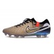 Nike Tiempo Legend 10 Elite FG Bota Future Heritage Seda Dorada Metálica Moneda Negro