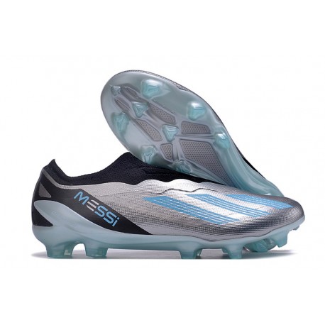Bota adidas X Crazyfast.1 L FG Plateado Met Azul Felicidad Negro