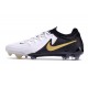 Zapatillas Nike Phantom Luna 2 Elite L FG Blanco Negro Mtlc Dorado Moneda
