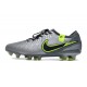 Nike Tiempo Legend 10 Elite FG Bota Gris Negro Verde