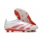 adidas Botas Futbol Predator Elite Laceless FG Blanco Rojo