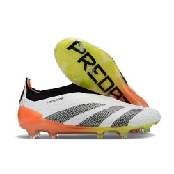 adidas Botas Futbol Predator Elite Laceless FG Blanco Negro Arancio