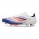 Botines adidas F50+ Laceless FG Ftwr Blanco Azul Lúcido Rojo
