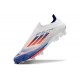 Botines adidas F50+ Laceless FG Ftwr Blanco Azul Lúcido Rojo