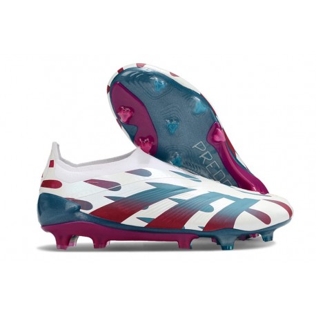adidas Botas Futbol Predator Elite Laceless FG Blanco Rojo Azul