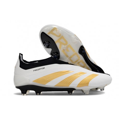 adidas Botas Futbol Predator Elite Laceless FG Blanco Dorado