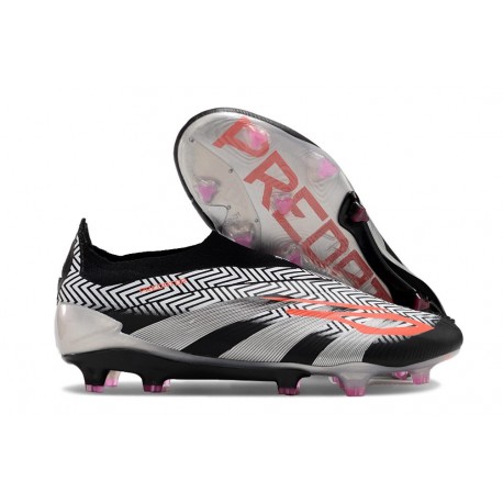 adidas Botas Futbol Predator Elite Laceless FG Negro Plata Rojo