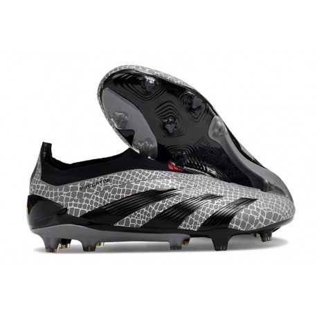 adidas Botas Futbol Predator Elite Laceless FG Carbón Negro 