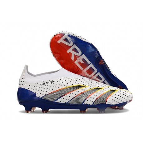 adidas Botas Futbol Predator Elite Laceless FG Blanco Gris Azul Rojo