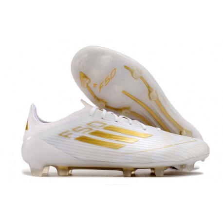 adidas F50 Elite FG Ftwr Blanco Dorado Met