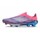 Botines adidas F50+ Laceless FG Solar Azul Ftwr Blanco Solar Rosa