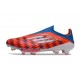 Botines adidas F50+ Laceless FG Rojo Blanco Azul