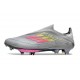 Botines adidas F50+ Laceless FG Gris Rosa Amarillo