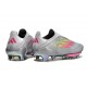 Botines adidas F50+ Laceless FG Gris Rosa Amarillo