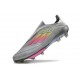 Botines adidas F50+ Laceless FG Gris Rosa Amarillo