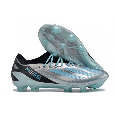 Botas de fútbol adidas X Crazyfast Messi.1 FG Plateado Met Azul Felicidad Negro
