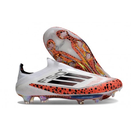 Botines adidas F50+ Laceless FG Messi Blanco Rojo Negro