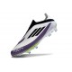 Botines adidas F50+ Laceless FG X Messi Ftwr Blanco Negro Morado Unity