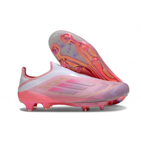 Botines adidas F50+ Laceless FG Rosa Blanco