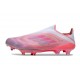 Botines adidas F50+ Laceless FG Rosa Blanco