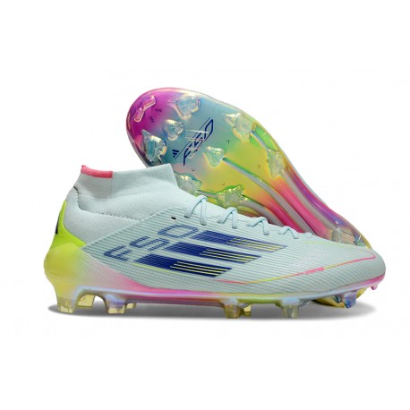 Botas de Futbol adidas F50 Elite Mid FG Casi Azul Azul Semilúcido Semi Amarillo Solar