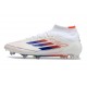 Botas de Futbol adidas F50 Elite Mid FG Blanco Rojo Solar Azul Lúcido