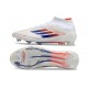 Botas de Futbol adidas F50 Elite Mid FG Blanco Rojo Solar Azul Lúcido