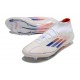 Botas de Futbol adidas F50 Elite Mid FG Blanco Rojo Solar Azul Lúcido