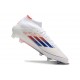 Botas de Futbol adidas F50 Elite Mid FG Blanco Rojo Solar Azul Lúcido