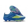 Botines adidas F50+ Laceless FG X MESSI Azul Royal Amarillo Solar Semi Azul Burst