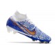 Nike Air Zoom Mercurial Superfly IX Elite FG Blanco Azul Oro
