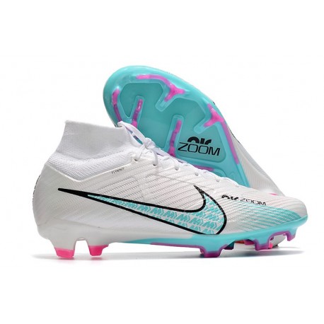 Nike Air Zoom Mercurial Superfly IX Elite FG Blanco Azul Báltico Rosa Blast Indigo Haze