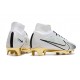Nike Air Zoom Mercurial Superfly IX Elite FG Blanco Oro Negro
