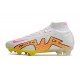 Nike Zoom Mercurial Superfly 9 Elite FG Blanco Rosa Amarillo