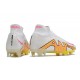 Nike Zoom Mercurial Superfly 9 Elite FG Blanco Rosa Amarillo