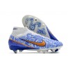 Nike Air Zoom Mercurial Superfly IX Elite SG Blanco Azul Oro